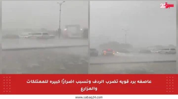 عاصفة برد قوية تضرب الردف وتسبب أضرارًا كبيرة للممتلكات والمزارع